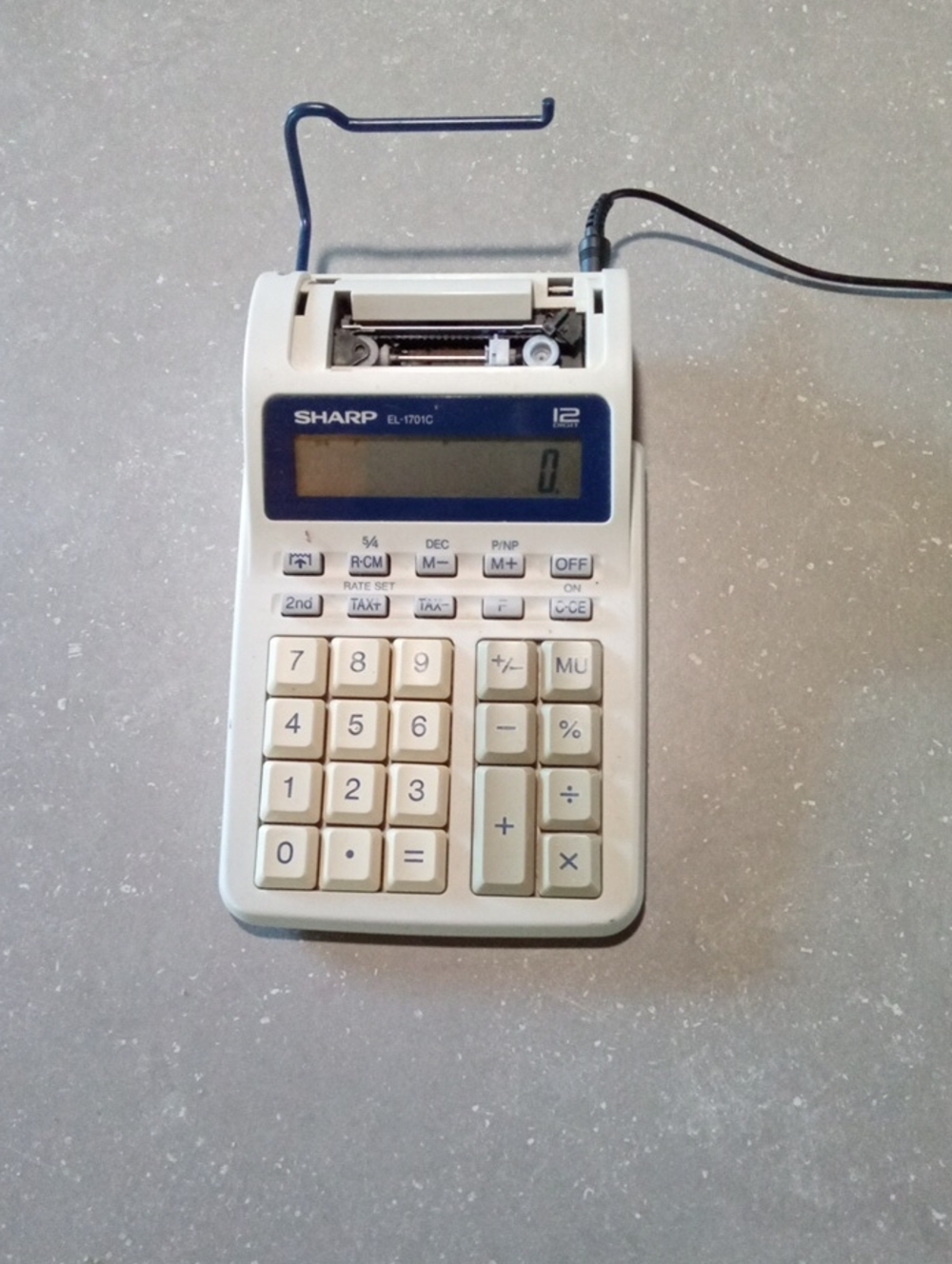 *TESTED* Sharp EL-1701C White 12-Digit Desktop Printing Calculator